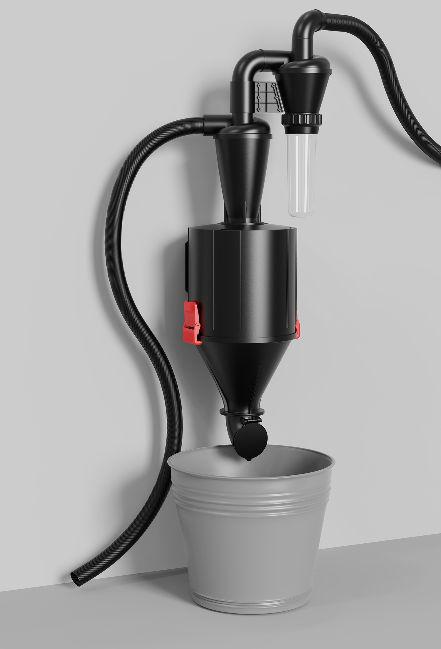 Woodworking Vacuum Press - Separação ciclone aspirador de pó montado