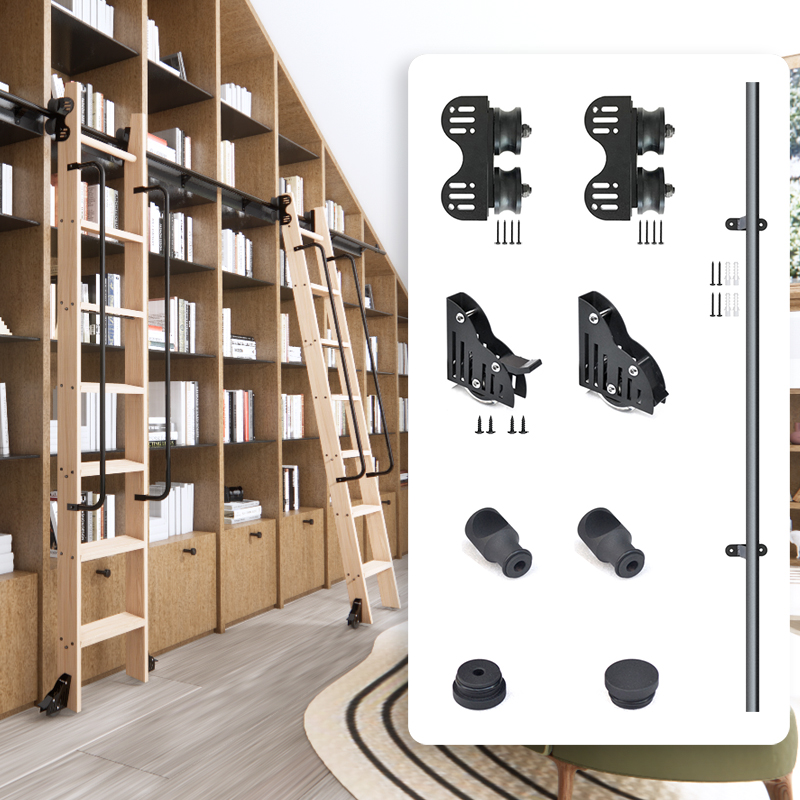 Woodworking Lofts - Hardware de escada de biblioteca rolante